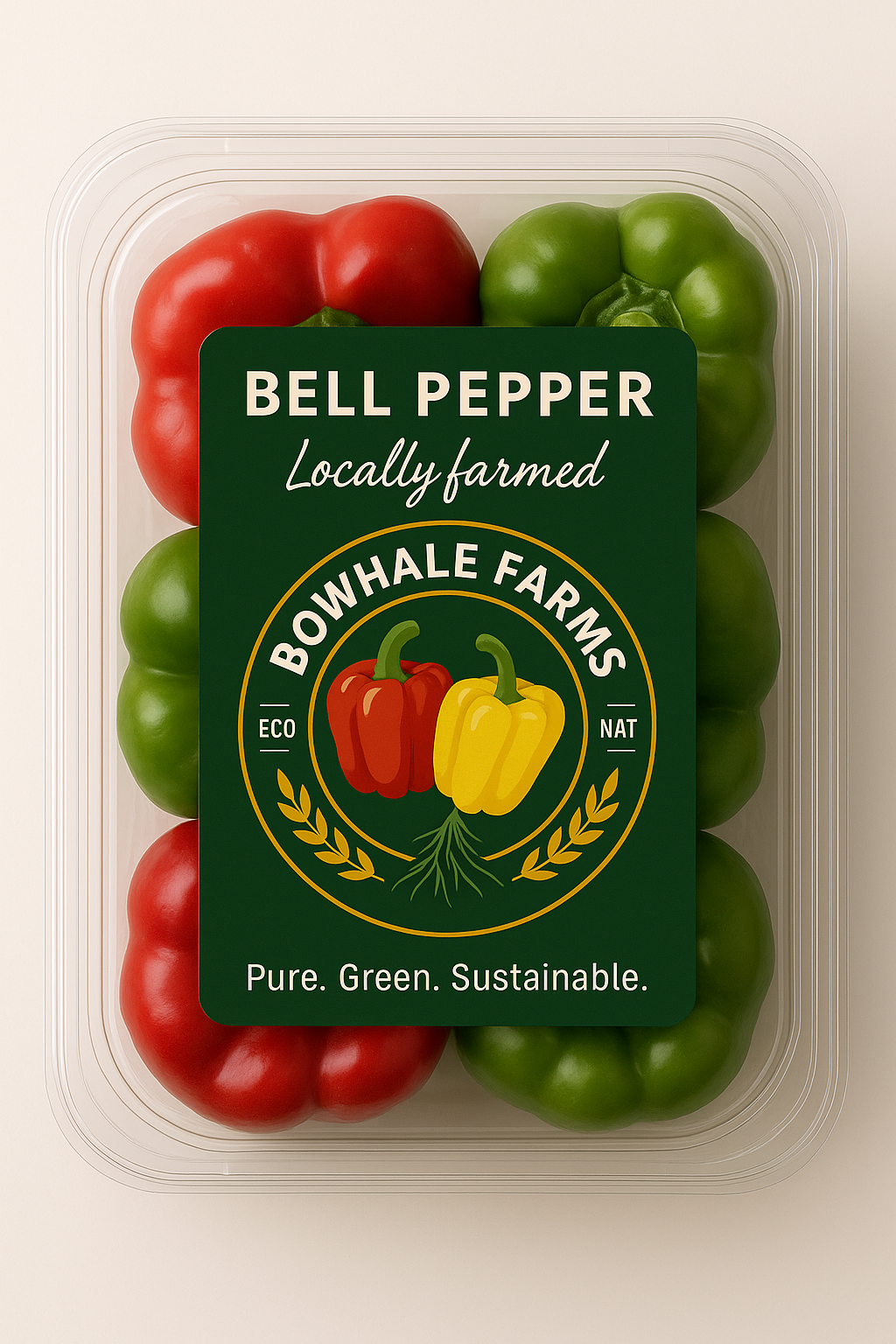 Bowhalle Farms Premium Bell Peppers Packaging